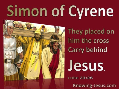 Luke 23:26 They Placed The Cross On Simon Of Cyrene (red) 